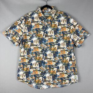 Margaritaville Hawaiian Shirt Mens 2XL Postcard Allover Print Tropical Aloha